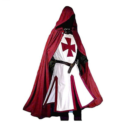Ridders Templar Kruisvaarder Cosplay Kostuum - Authentieke Tuniek & Kaap Set voor Halloween