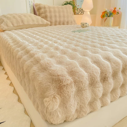 Dikke Pluche Fleece Winter Hoeslaken - Warm Elastisch Hoeslaken