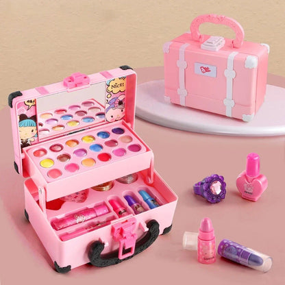 Prinsessen Make-up Speelset voor Kinderen - Veilige, Niet-Toxische Cosmetica Kit met Lippenstift & Oogschaduw