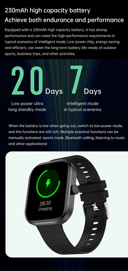 2025 Gezondheids Smartwatch BP+ECG+HRV+BG Monitor met SpO2, Hartslag, Slaap & Fitness Tracking