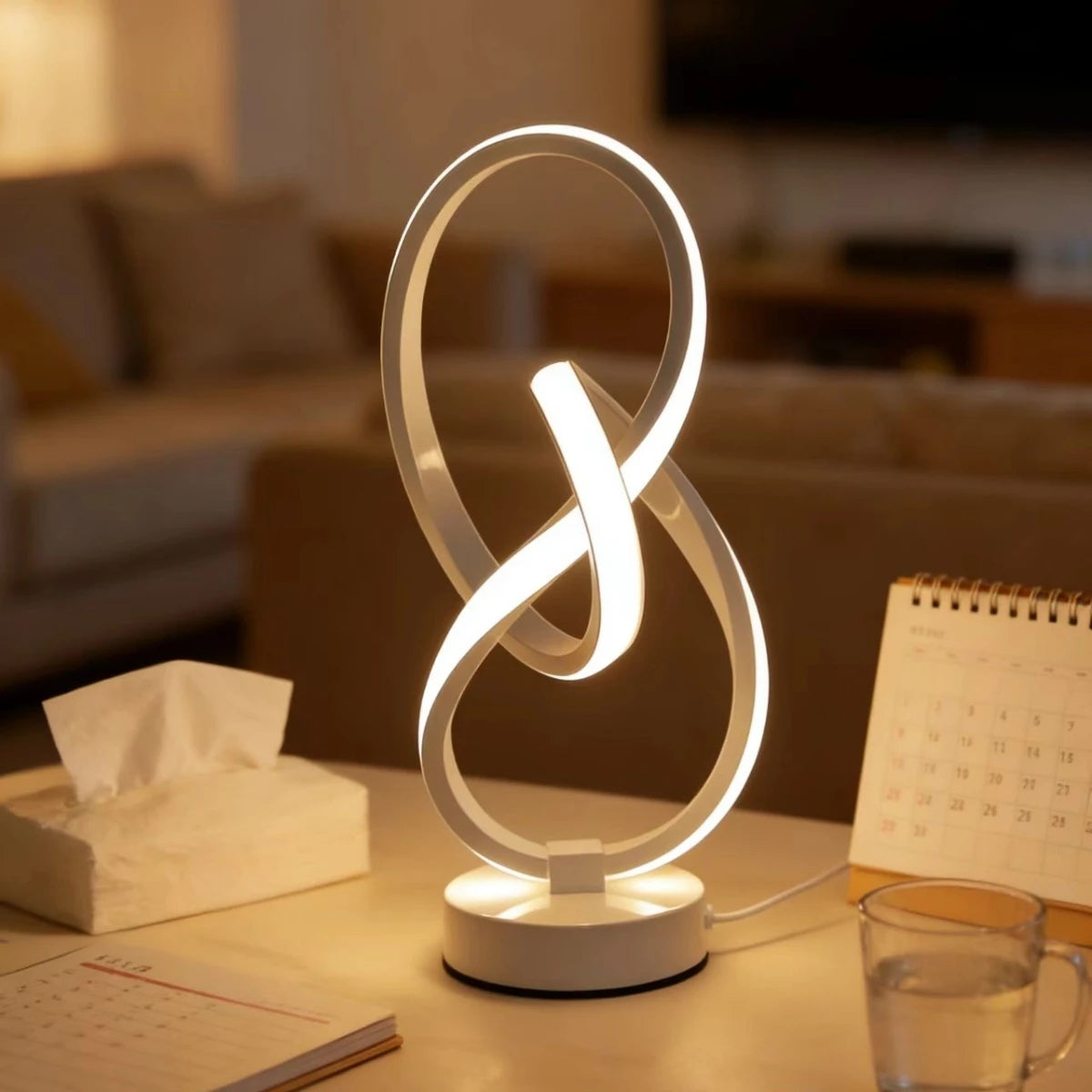 Moderne Spiraal Infinity Dubbele Helix LED Bureau