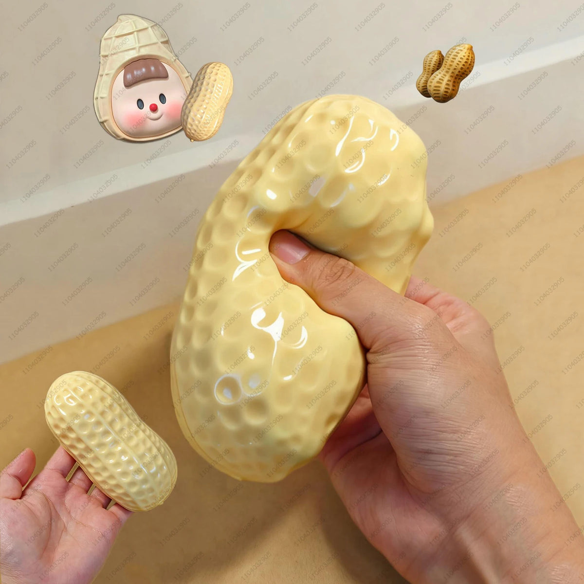Krakende Pinda Squishy - Boterzachte ASMR Anti-Stress Fidget Bal