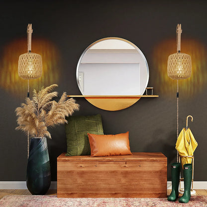 Landelijke Rotan Wandlamp