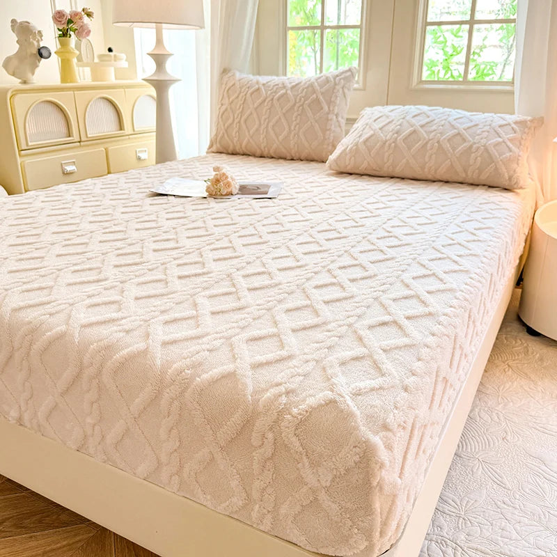 Warm Koraalfleece Winter Hoeslaken - Zacht Elastisch Hoeslaken