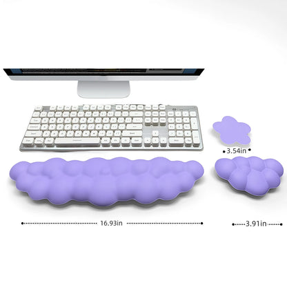 3-Delige Wolk Toetsenbord Polssteun Set met Onderzetter - Ergonomisch