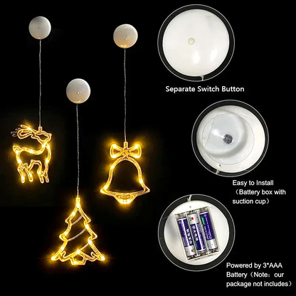 LED Kerst Raamhangers met Verlichting