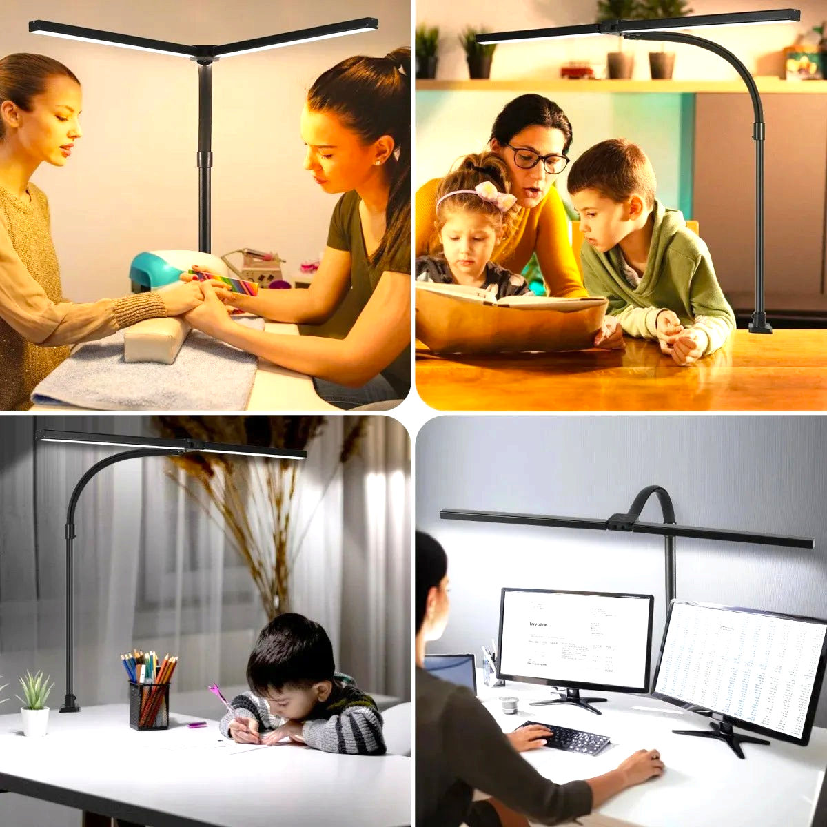 Dubbele Kop Gooseneck LED Bureaulamp