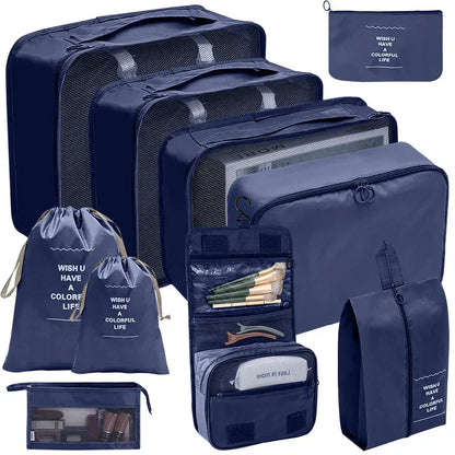 PackWunder Reisorganizer Set 7/8/9/10-delig | Opvouwbare Koffer-organizer | Voor kleding, schoenen & accessoires