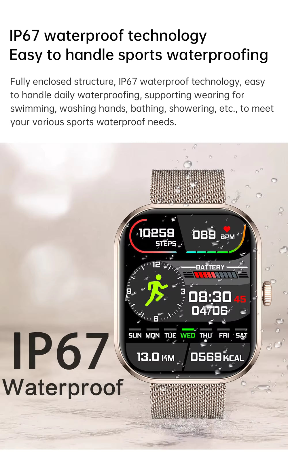 2025 Gezondheids Smartwatch BP+ECG+HRV+BG Monitor met SpO2, Hartslag, Slaap & Fitness Tracking