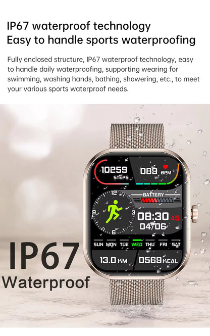 2025 Gezondheids Smartwatch BP+ECG+HRV+BG Monitor met SpO2, Hartslag, Slaap & Fitness Tracking