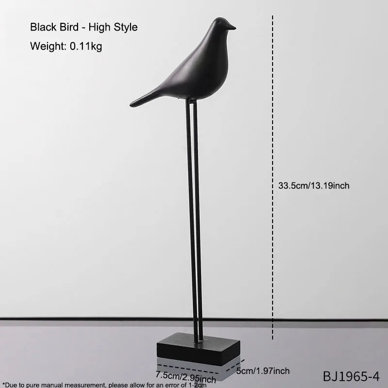 Moderne Hars Vogel Standbeeld - Minimalistische Bureau Decoratie