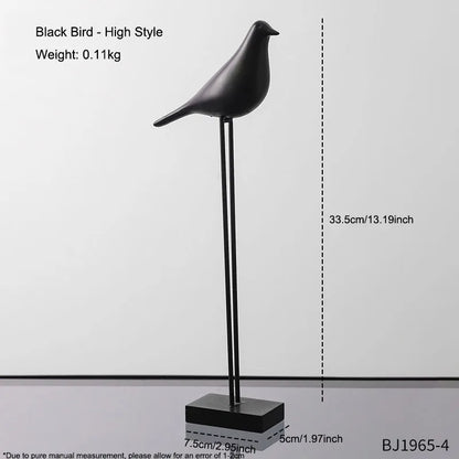 Moderne Hars Vogel Standbeeld - Minimalistische Bureau Decoratie