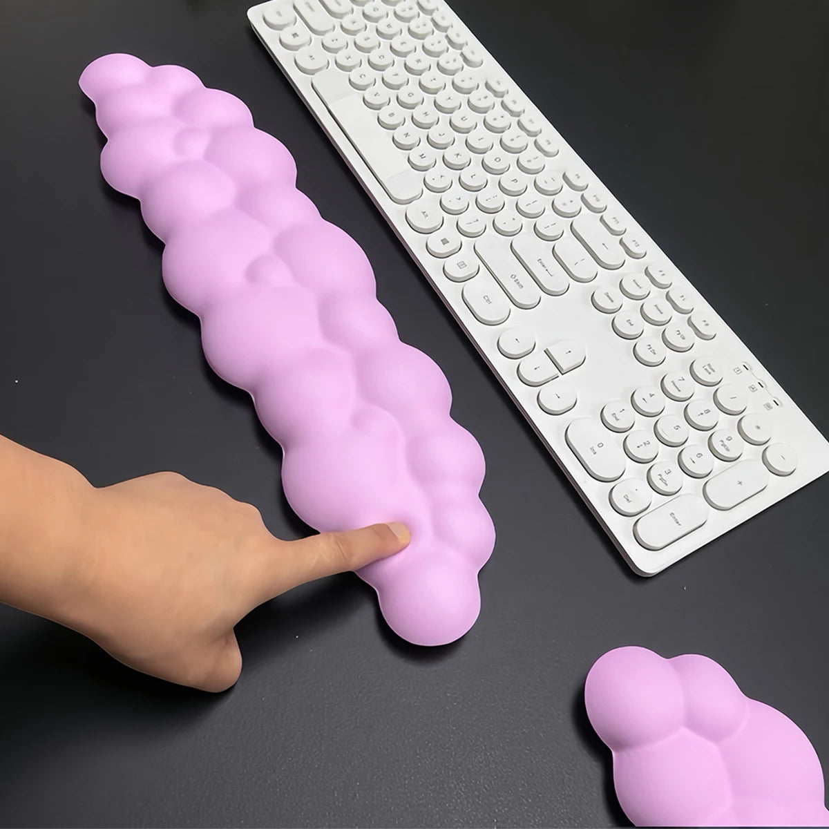 3-Delige Wolk Toetsenbord Polssteun Set met Onderzetter - Ergonomisch