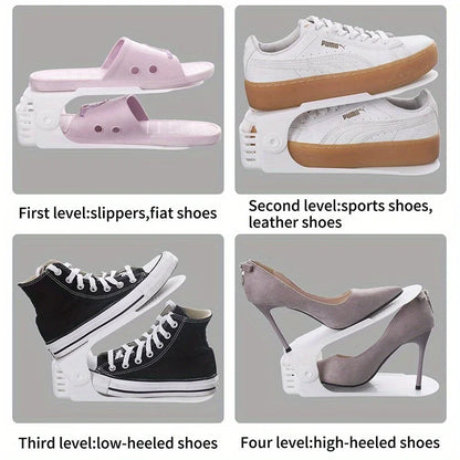 Verstelbare Schoenen-Stackers - Dubbellaagse Ruimtebesparende Organizers