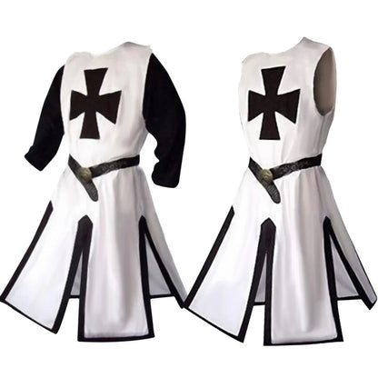 Ridders Templar Kruisvaarder Cosplay Kostuum - Authentieke Tuniek & Kaap Set voor Halloween