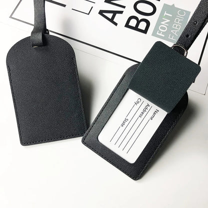 Gepersonaliseerd PU-Lederen Kofferlabel met Initialen – Premium Bagagelabel voor Reizigers