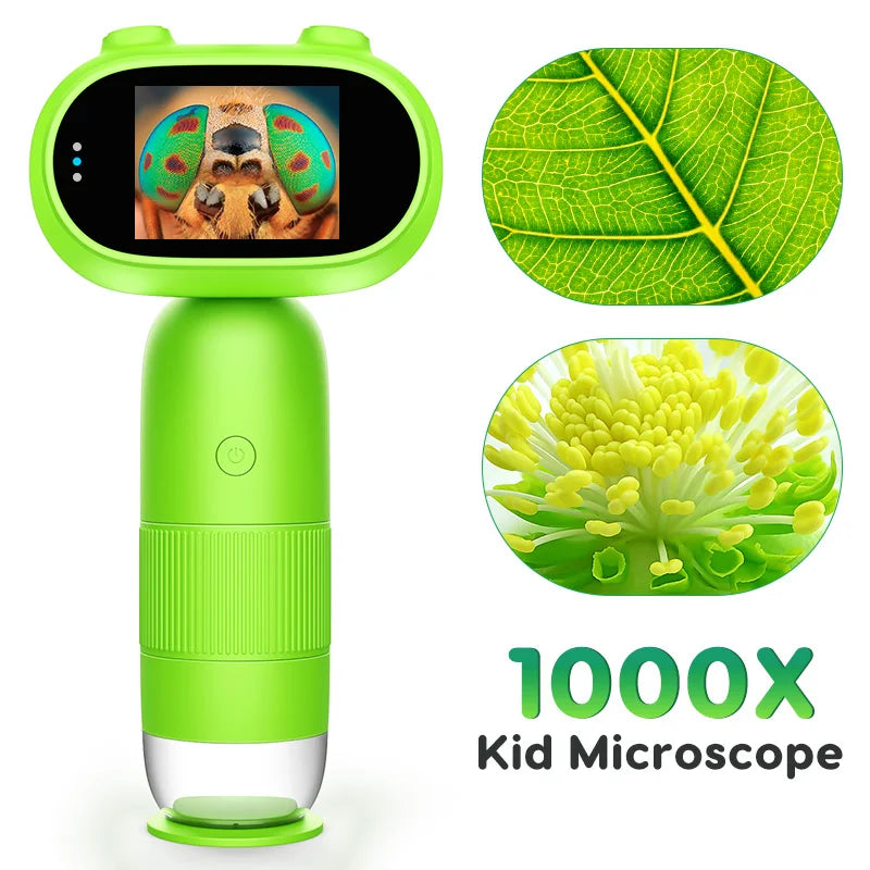 Handheld Digitale Microscoop voor Kinderen - 1000x Vergroting, 2" IPS Scherm, Muntverzamelaars Tool