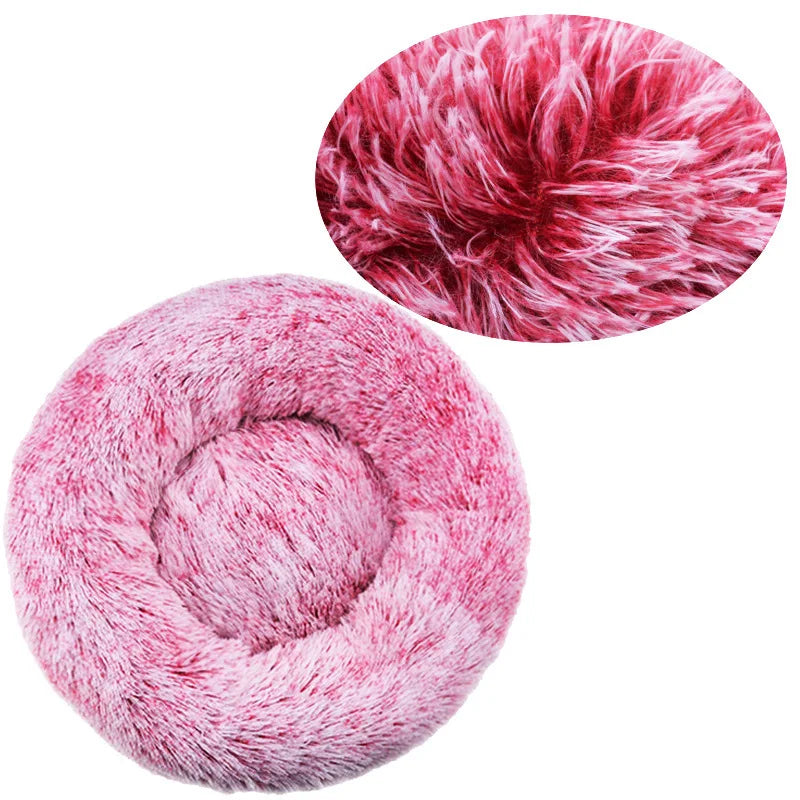 Kalmerende Pluche Hondenmand - Ronde Donut Dierenmand