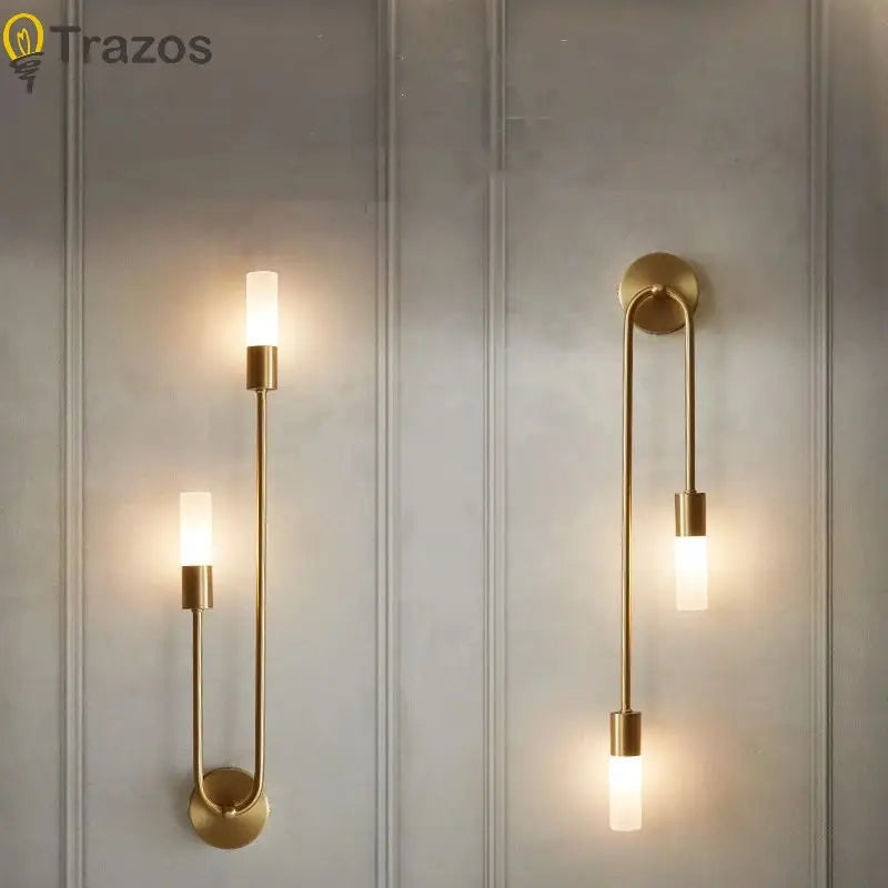 Moderne Messing LED Wandlamp - Minimalistische Design Wandlamp