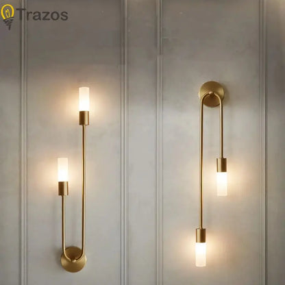 Moderne Messing LED Wandlamp - Minimalistische Design Wandlamp