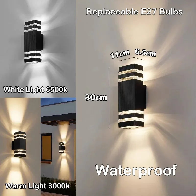 LED Buitenwandlampen E27 Op Neer Buitenwandlamp IP65 Waterdichte LED Wandlamp voor Veranda Voordeur Tuin Wandlamp