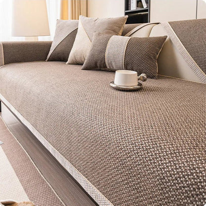 NATURWEFT – Antislip katoenen-linnen bankhoes voor alle seizoenen