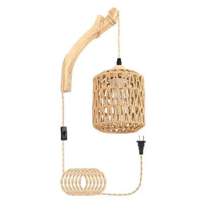 Landelijke Rotan Wandlamp