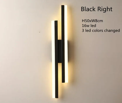 Minimalistische Noordse Lineaire LED Wandlamp – Drie Kleuren Dimbaar