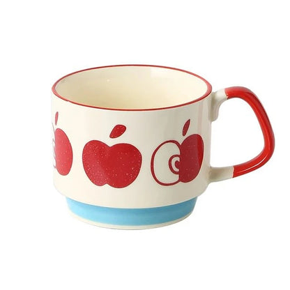 300ml Japanse Keramische Mok met Bloemenprint - Retro Koffiebeker