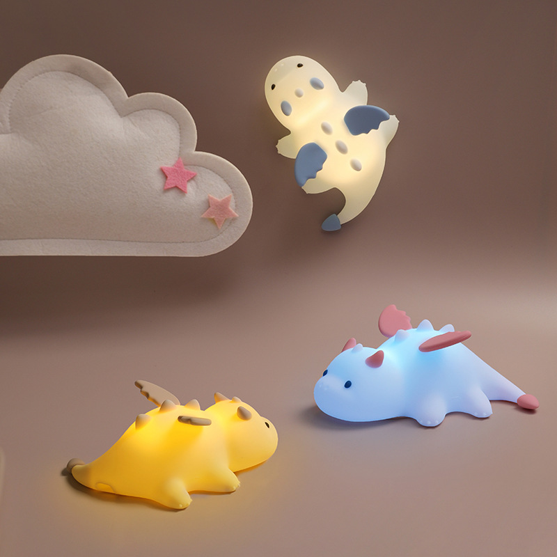 Squishy Silicone Schattige Baby Draak LED Nachtlamp - Perfect Cadeau voor Kinderen en Meisjes