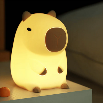 Slaapende Capybara Ademende Squishy Siliconen Compaan Geluid LED Nachtlamp Perfect Cadeau