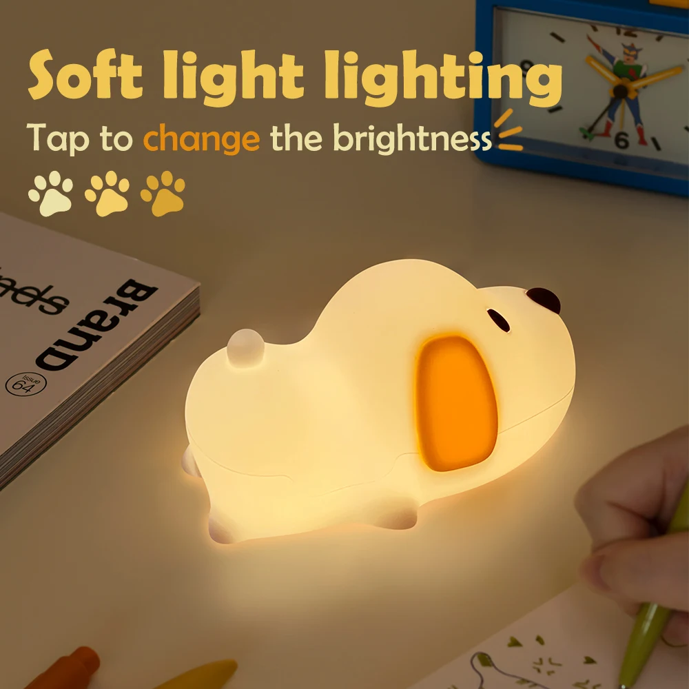 Puppy Silicone Squishy Nachtlampje Cadeau Schattige Hangende Oren en Gezellig voor Decor Perfect Cadeau