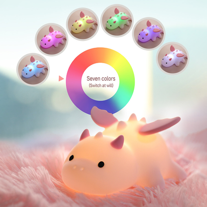 Squishy Silicone Schattige Baby Draak LED Nachtlamp - Perfect Cadeau voor Kinderen en Meisjes