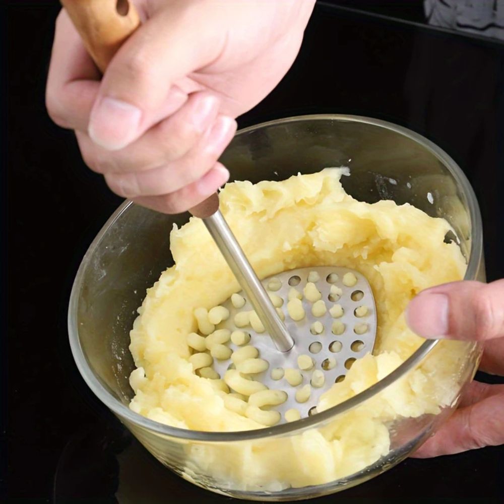 PureMash Elegant Aardappelstamper – Roestvrijstaal Design voor Moeiteloos Pureren