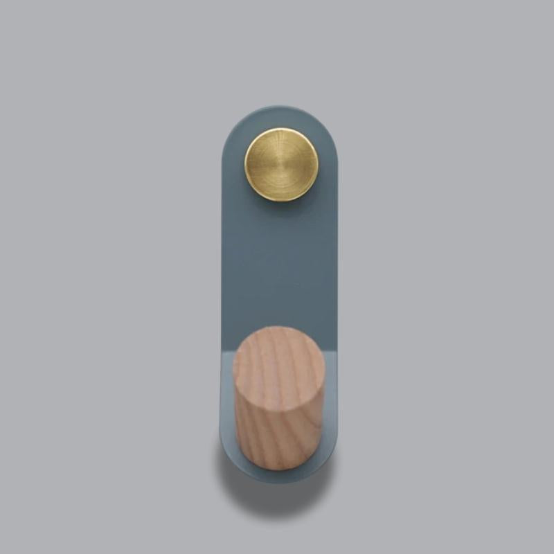 ScandiHook – Minimalistische Pastel Wandhaak met Eikenhout & Messing Accent