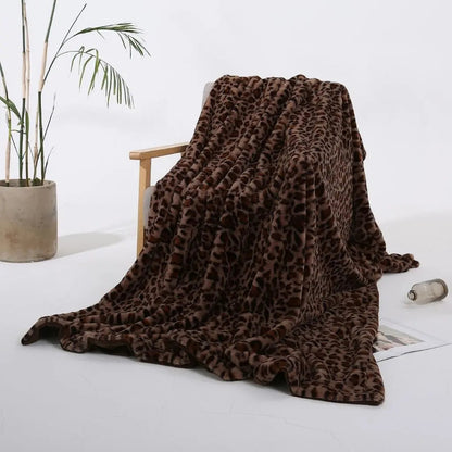 Leona Pluche Luipaardprint Deken