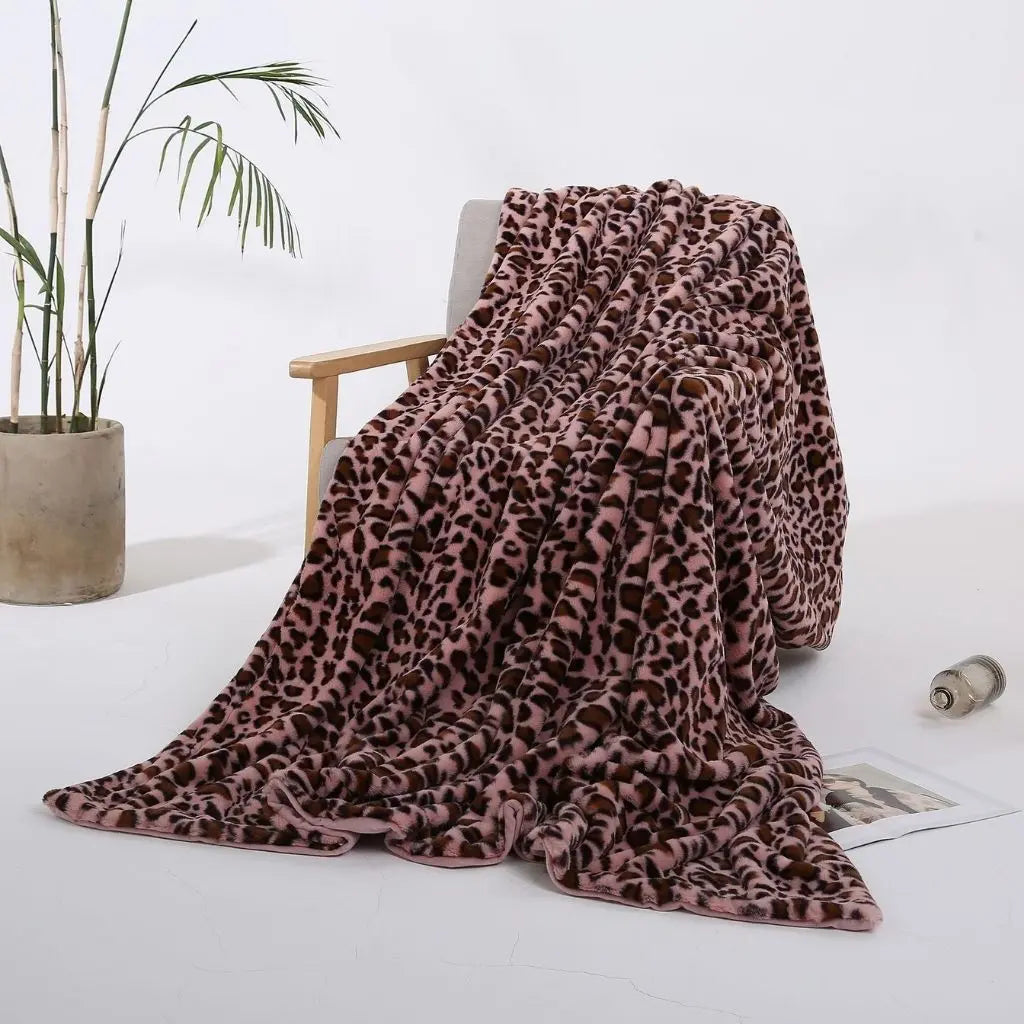 Leona Pluche Luipaardprint Deken