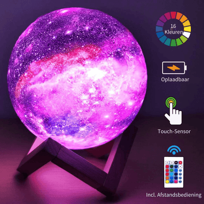 Asteria | Draadloze 3D Maanlamp