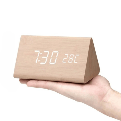 WoodSense LED houten klok - Stemgestuurd & stijlvol voor elke kamer