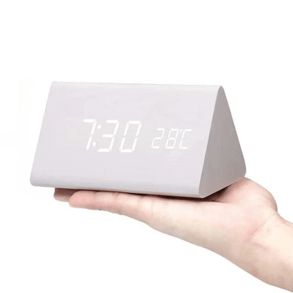 WoodSense LED houten klok - Stemgestuurd & stijlvol voor elke kamer