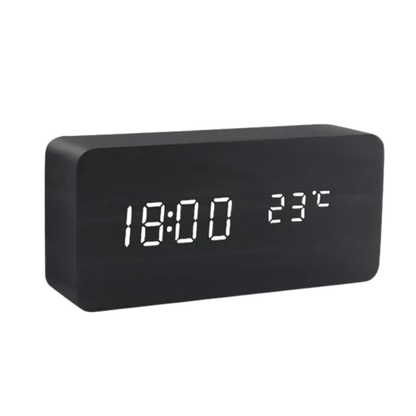 WoodSense LED houten klok - Stemgestuurd & stijlvol voor elke kamer