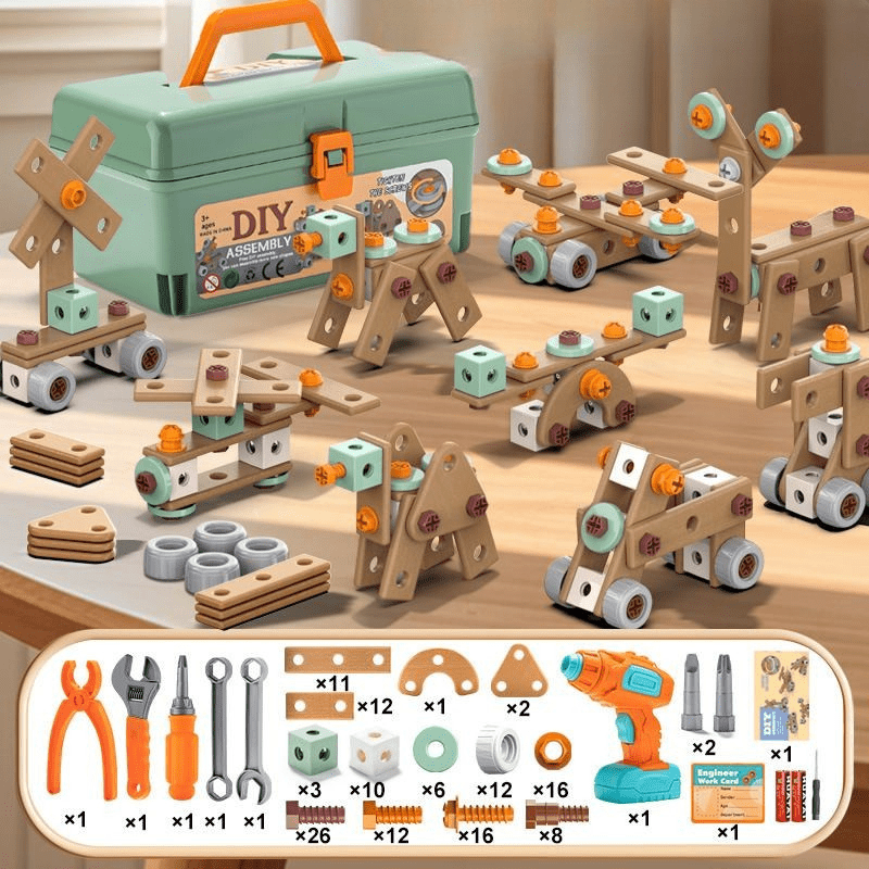 BUILDMASTER – 100-delige gereedschapsset voor creatieve kinderen vanaf 3 jaar