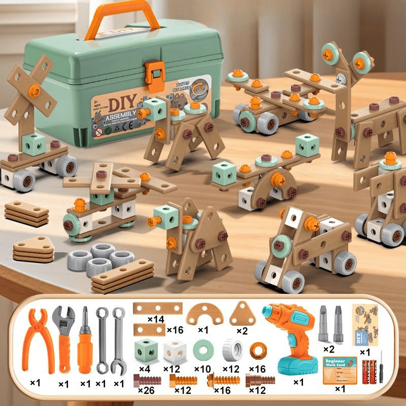 BUILDMASTER – 100-delige gereedschapsset voor creatieve kinderen vanaf 3 jaar