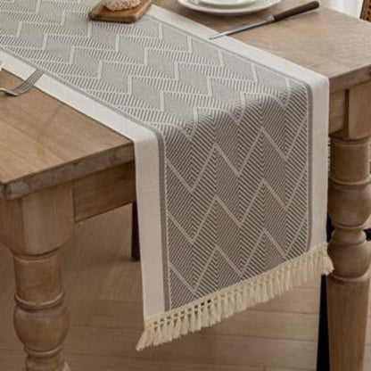 LoomÉtoile Luxe Geweven Tafelloper – Stijlvolle Textuur voor een Warm Interieur