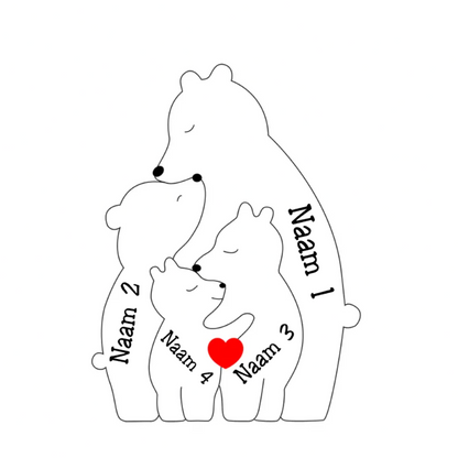 Éénoudergezin Hugging Bear Family - Symbool van liefde