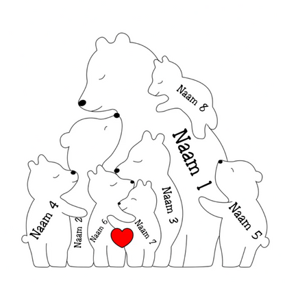 Éénoudergezin Hugging Bear Family - Symbool van liefde