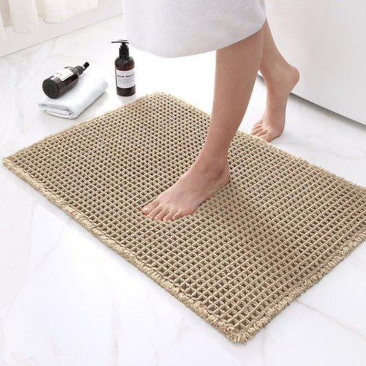 LuxeWeave – Wafelstructuur Badmat met Ultiem Comfort & Absorptie