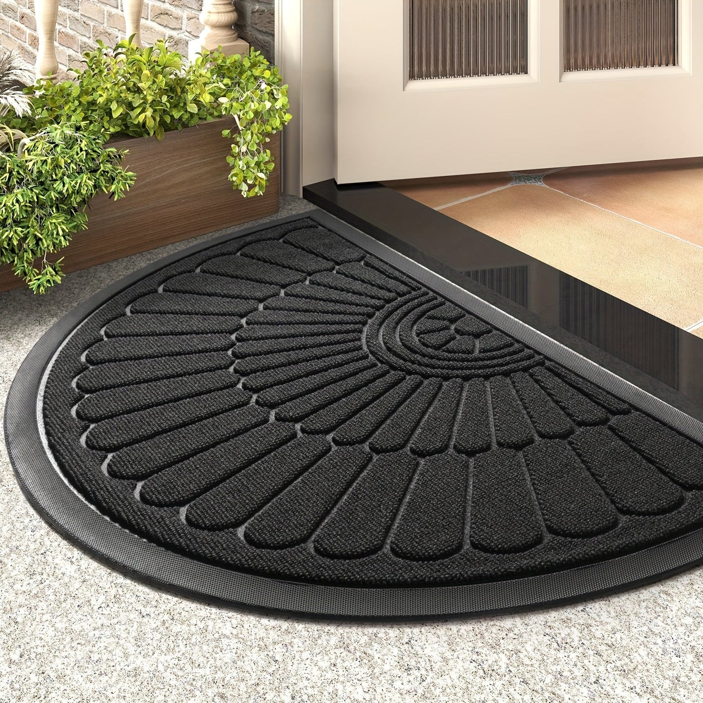 Duurzame Rubber Deurmat - Halfrond Ontwerp voor Buiten en Binnen