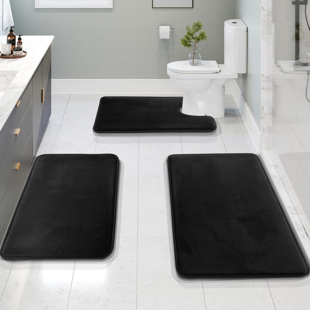 VelvaLuxe – Premium Memory Foam Badmatten Set (3-delig) voor Ultiem Comfort