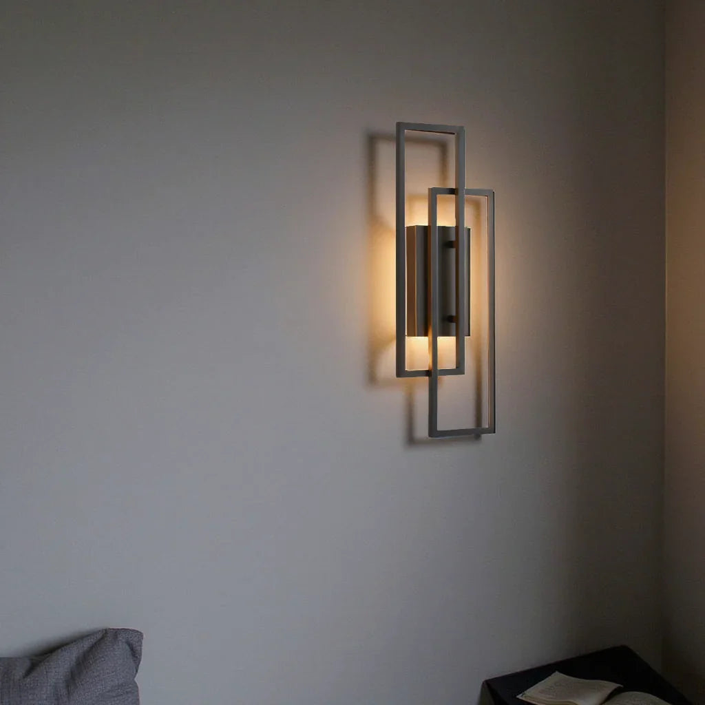 Wandgemonteerde LED Lamp Met Dubbele Rechthoekige Frame